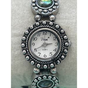 Vivani Silver Tone Abalone Tone Band Women’s Quartz Watch